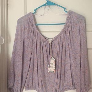 New w Tags- Purple floral top